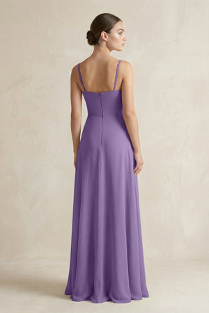 A - Line Chiffon Spaghetti Strap Bridesmaid Dress in Tahiti - SHE IS ME Bridesmaid Dresses