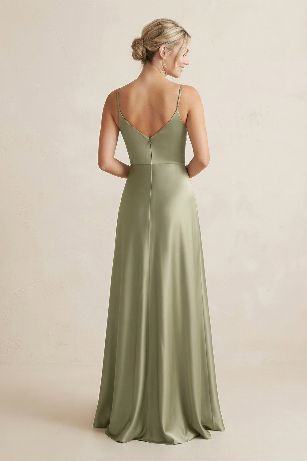 Cami Strap A - Line Shiny Satin Bridesmaid Dress - SHE IS ME Bridesmaid Dresses