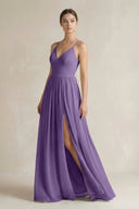 A-Line Spaghetti Strap Chiffon Bridesmaid Dress in Tahiti - SHE IS ME BRIDESMAID DRESSES