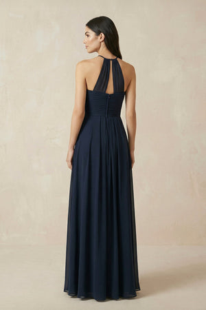 Halter Neck Pleated A - Line Chiffon Bridesmaid Dress - SHE IS ME Bridesmaid Dresses