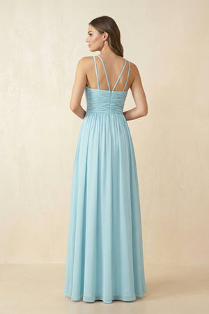 Halter Pleated A - Line Chiffon Bridesmaid Dress - SHE IS ME Bridesmaid Dresses
