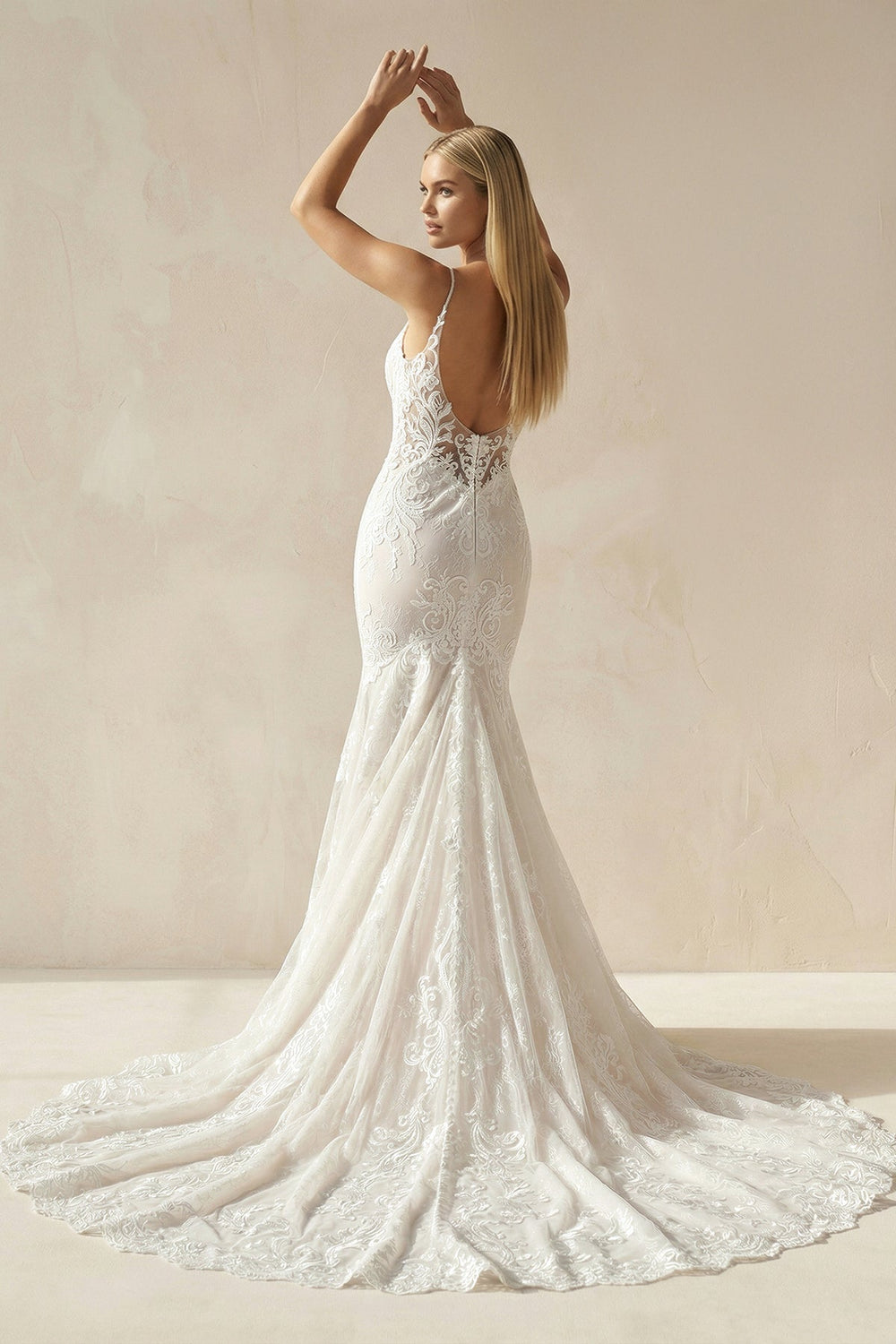 Mermaid Lace Spaghetti Straps Wedding Dress - SHE IS ME Wedding Dresses