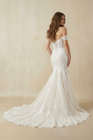 Mermaid Off The Shoulder Lace Wedding Dress - SHE IS ME Wedding Dresses