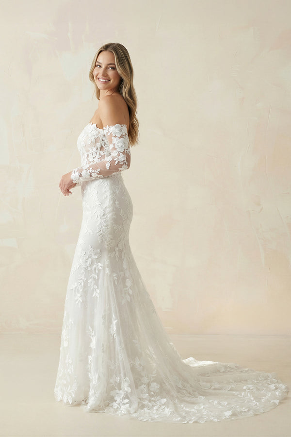 Mermaid Sweetheart Lace Wedding Dress With Sleeves - SHE IS ME Wedding Dresses