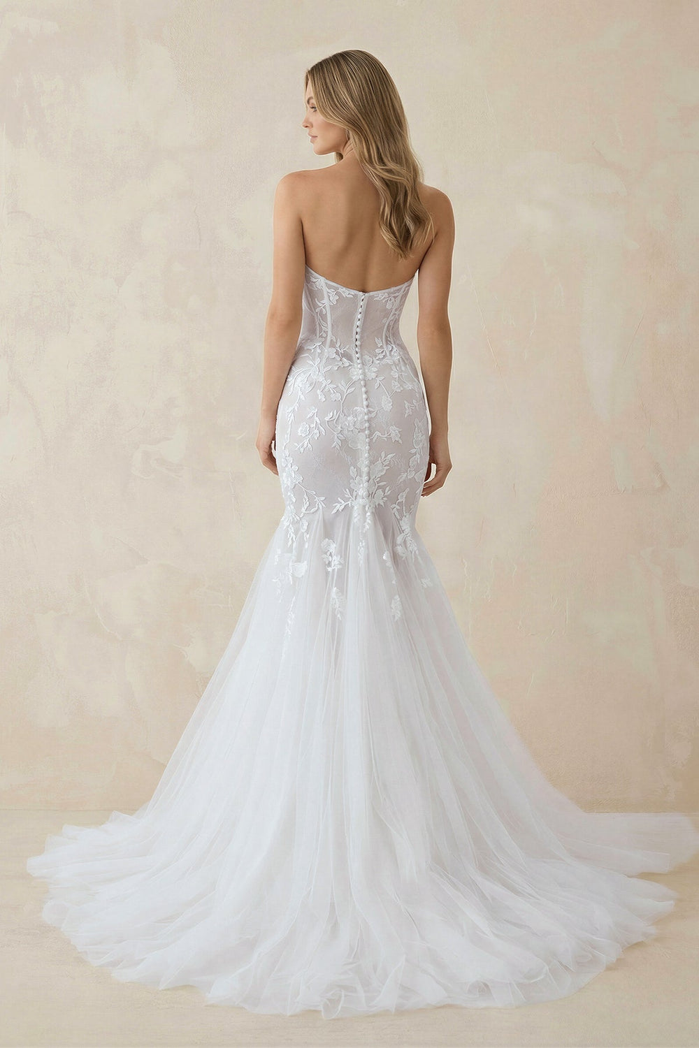 Mermaid Sweetheart Sleeveless Lace Wedding Dresses in White - SHE IS ME Wedding Dresses