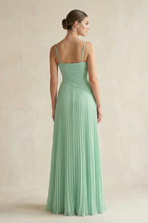 Pleated A - Line Long Chiffon Bridesmaid Dress - SHE IS ME Bridesmaid Dresses
