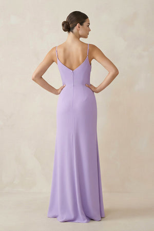 Ruched Sheath Spaghetti Strap Chiffon Bridesmaid Dress - SHE IS ME Bridesmaid Dresses