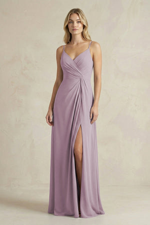 Sheath Cami Strap Ruched Chiffon Bridesmaid Dress in Dusk - SHE IS ME Bridesmaid Dresses