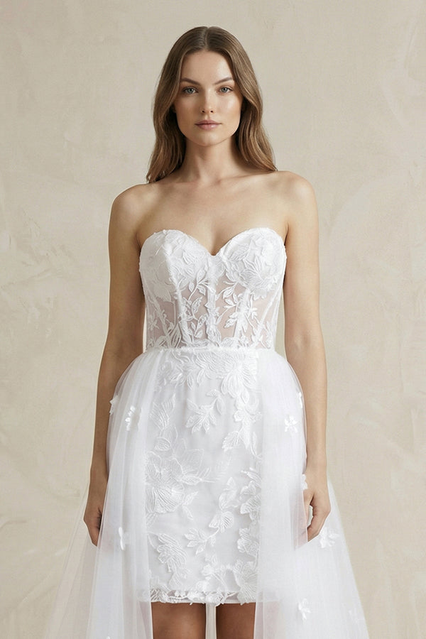 Sheath Sweetheart Lace Wedding Dresses - SHE IS ME Wedding Dresses