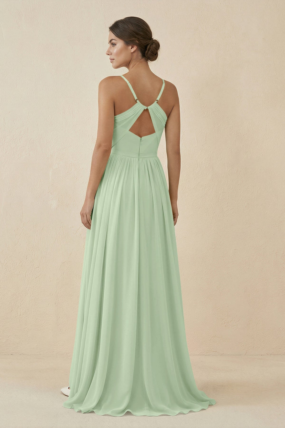 Sweetheart A - Line Chiffon Bridesmaid Dress in Sage - SHE IS ME Bridesmaid Dresses