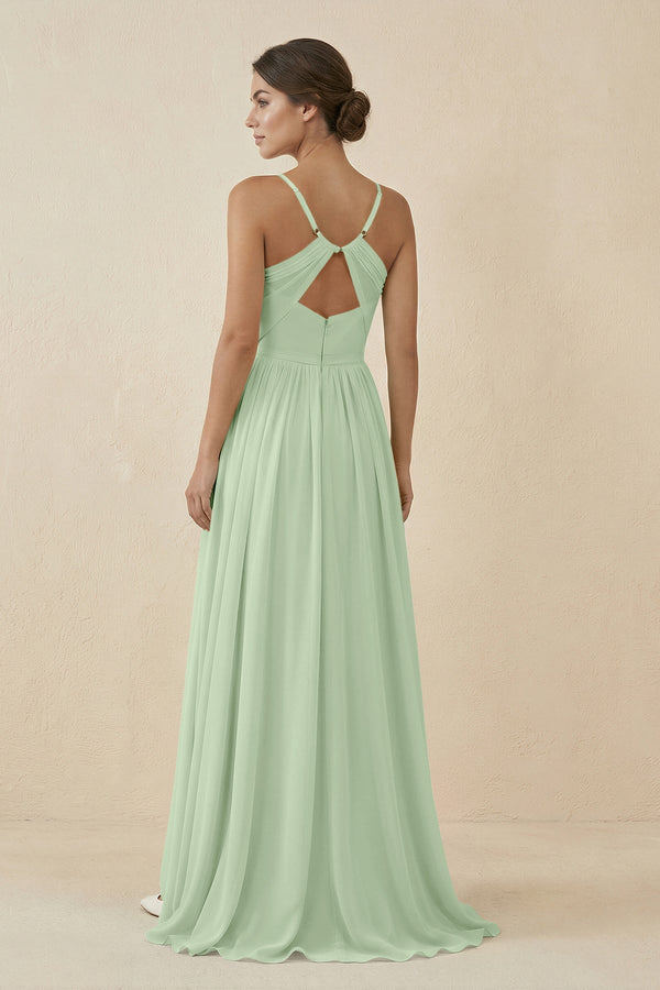 Sweetheart A - Line Chiffon Bridesmaid Dress in Sage - SHE IS ME Bridesmaid Dresses