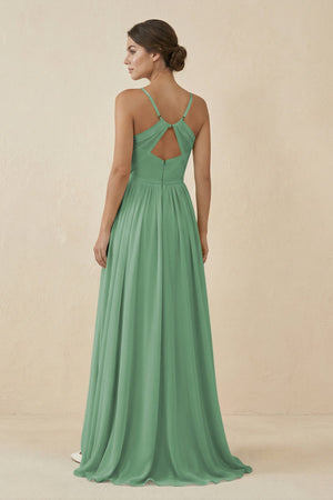 Sweetheart A - Line Chiffon Bridesmaid Dress in Sea Glass - SHE IS ME Bridesmaid Dresses