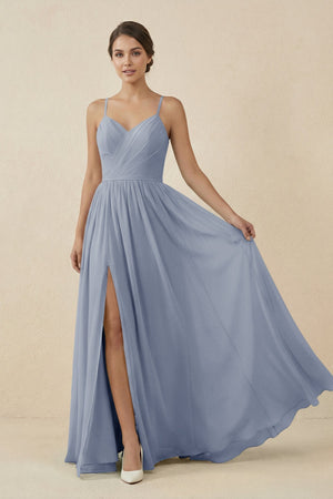 Sweetheart A - Line Chiffon Bridesmaid Dress in Twilight - SHE IS ME Bridesmaid Dresses