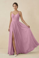 Sweetheart A - Line Chiffon Bridesmaid Dress in Vintage Mauve - SHE IS ME Bridesmaid Dresses