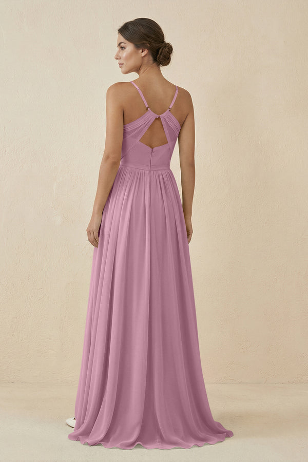 Sweetheart A - Line Chiffon Bridesmaid Dress in Vintage Mauve - SHE IS ME Bridesmaid Dresses