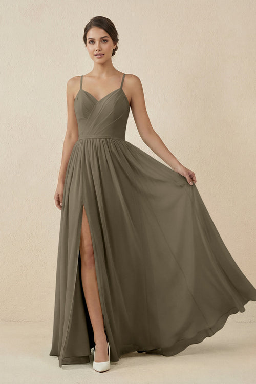 Sweetheart A - Line Chiffon Bridesmaid Dress in Willow Green - SHE IS ME Bridesmaid Dresses