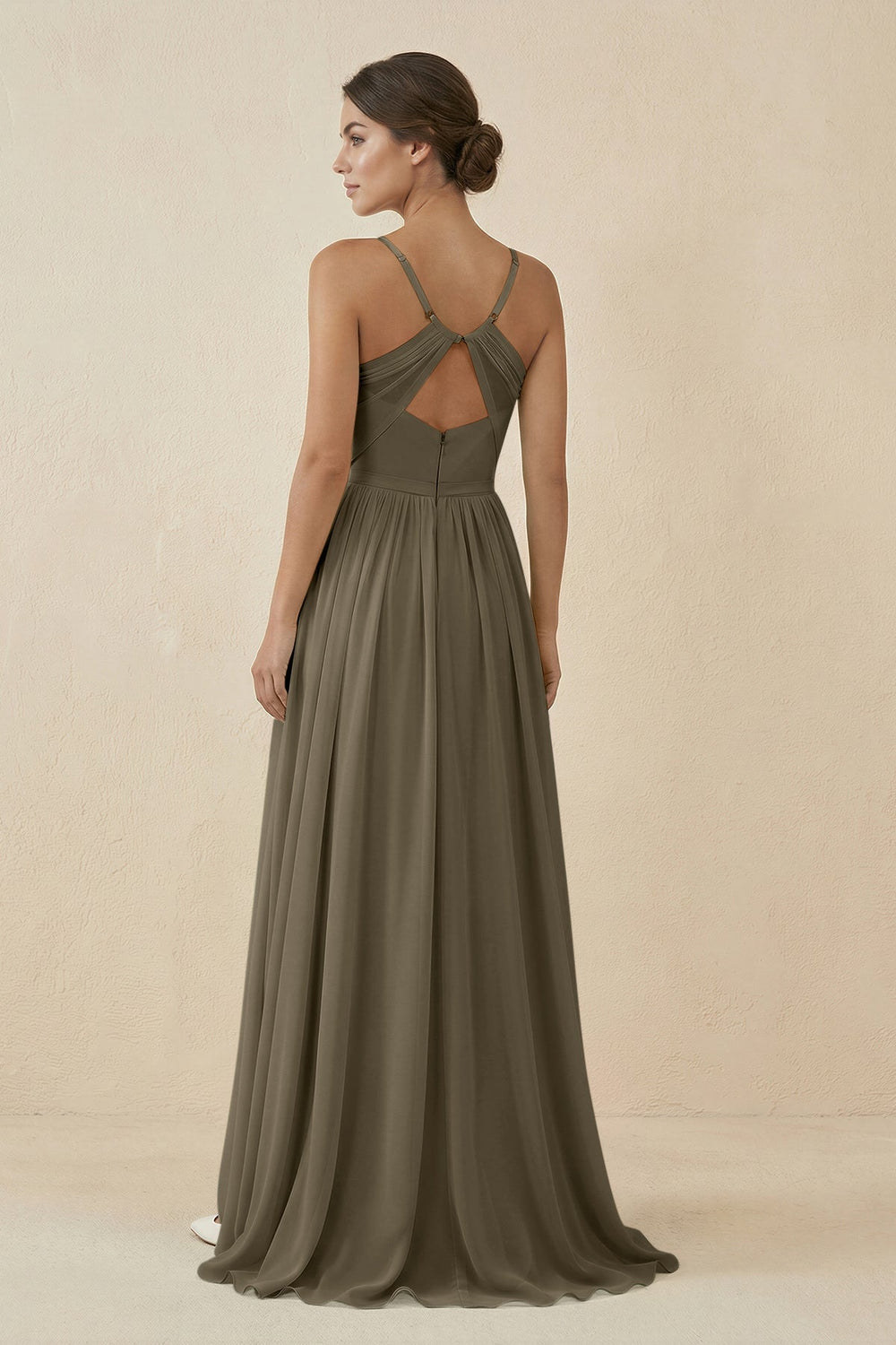 Sweetheart A - Line Chiffon Bridesmaid Dress in Willow Green - SHE IS ME Bridesmaid Dresses
