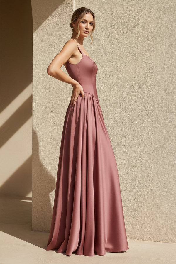 Sweetheart Corset A - Line Gown in Mulberry - SHE IS ME