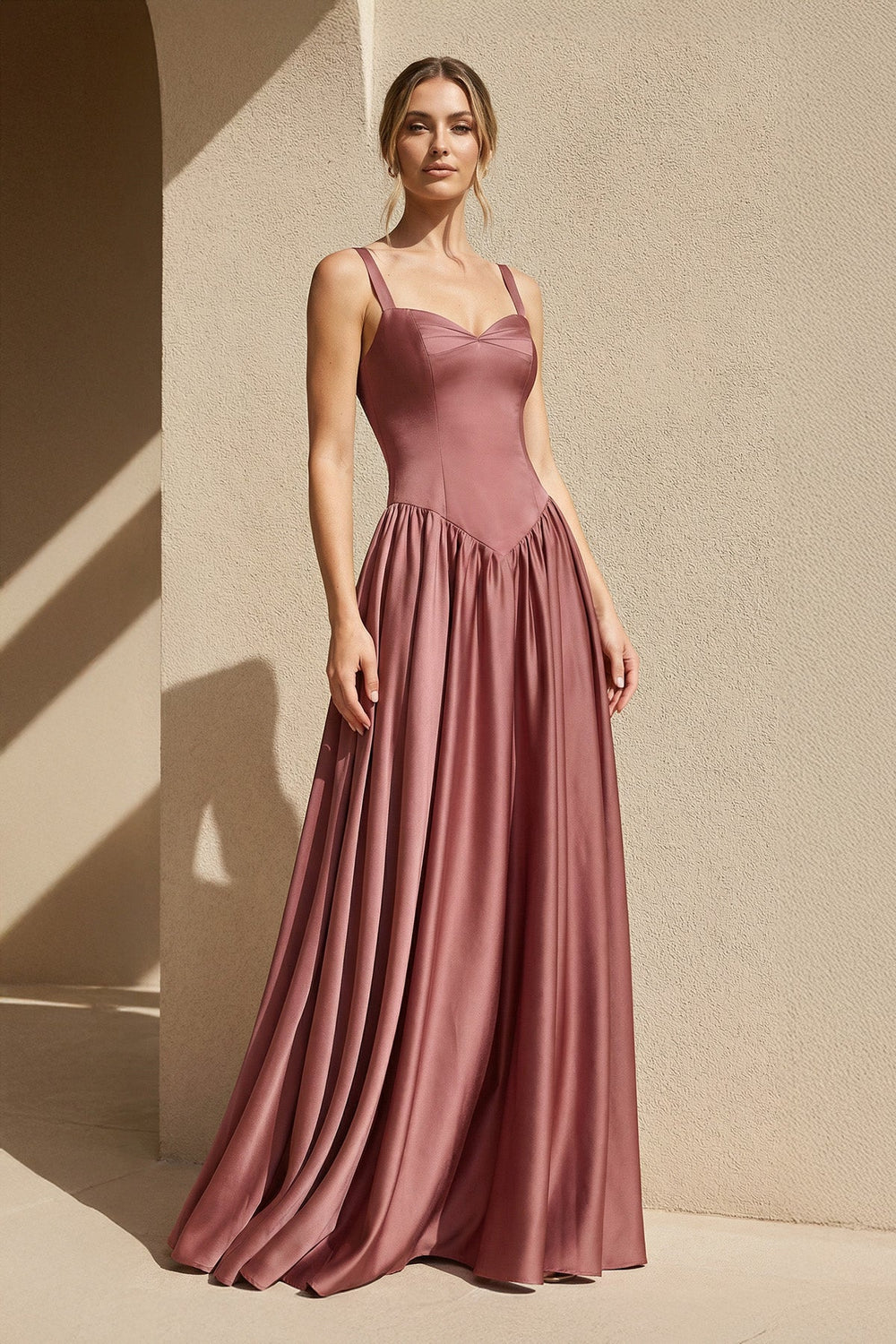 Sweetheart Corset A - Line Gown in Mulberry - SHE IS ME