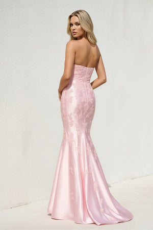 Sweetheart Mermaid Prom Dress With Appliques in Pink - SHE IS ME Prom Dresses