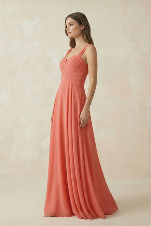 Sweetheart Pleated A-Line Chiffon Bridesmaid Dress in Wild Rose - SHE IS ME Bridesmaid Dresses