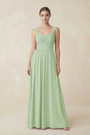 Sweetheart Pleated Chiffon A-Line Bridesmaid Dress in Sage - SHE IS ME BRIDESMAID DRESSES