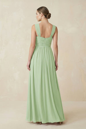 Sweetheart Pleated Chiffon A-Line Bridesmaid Dress in Sage - SHE IS ME BRIDESMAID DRESSES