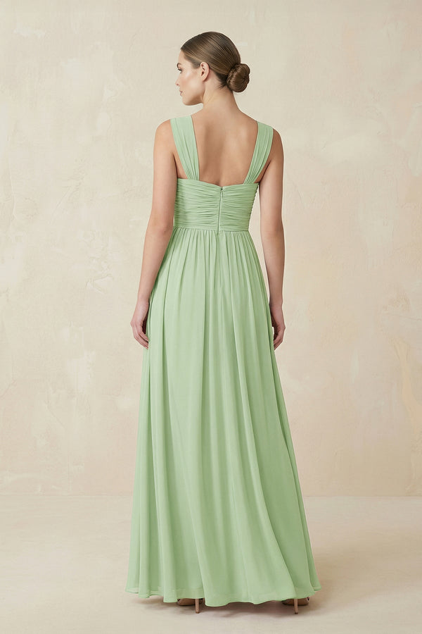Sweetheart Pleated Chiffon A-Line Bridesmaid Dress in Sage - SHE IS ME BRIDESMAID DRESSES