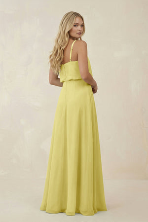 V - Neck Blouson A - Line Chiffon Bridesmaid Dress in Buttercup - SHE IS ME Bridesmaid Dresses